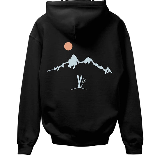 Ski Mountain Landscape Back-Print Hoodie