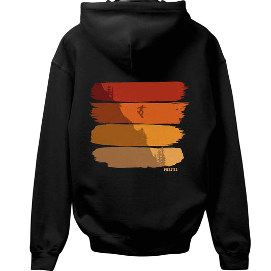 Gradient Snowboard Colors  Back-Print Hoodie