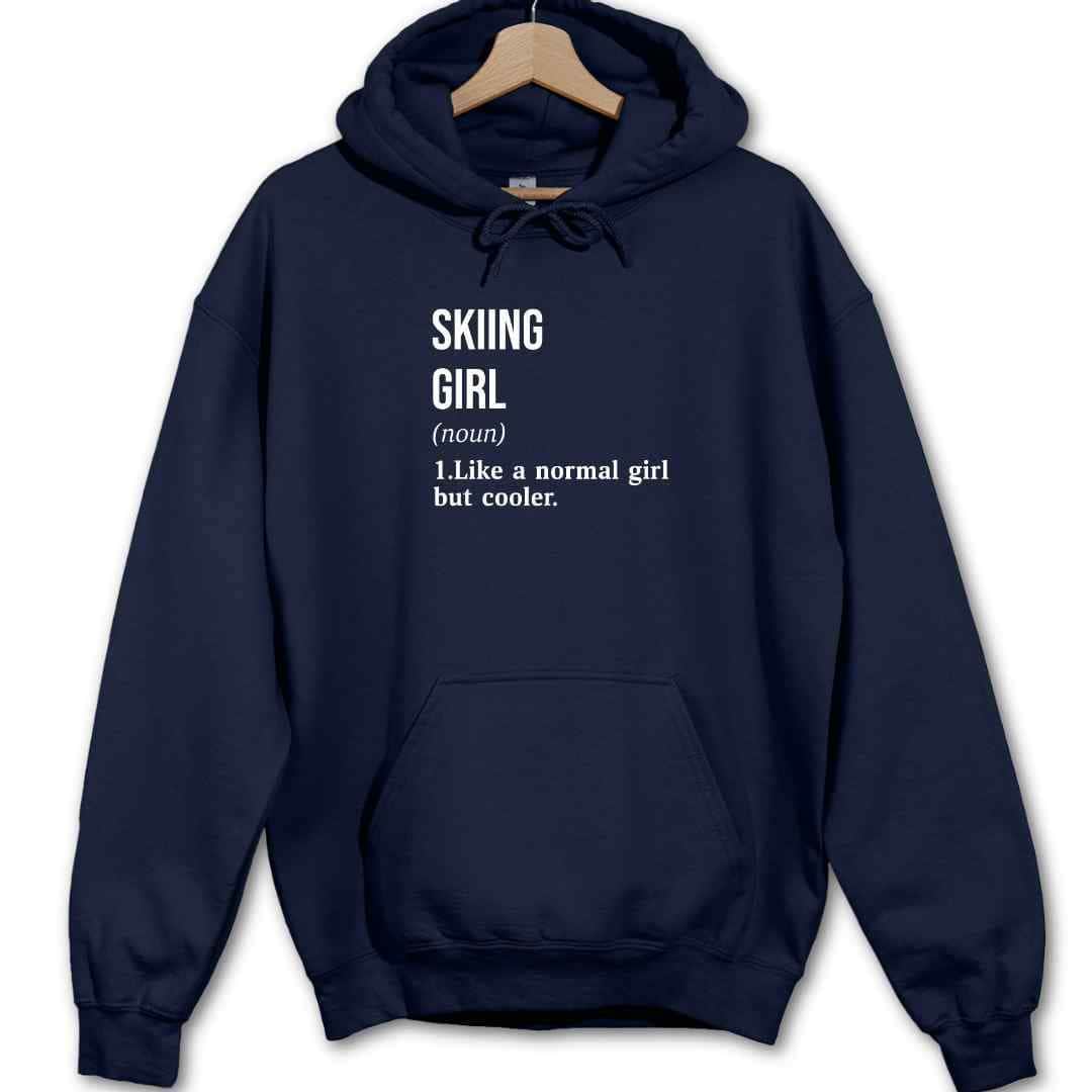 Skiing Girl Definition Hoodie