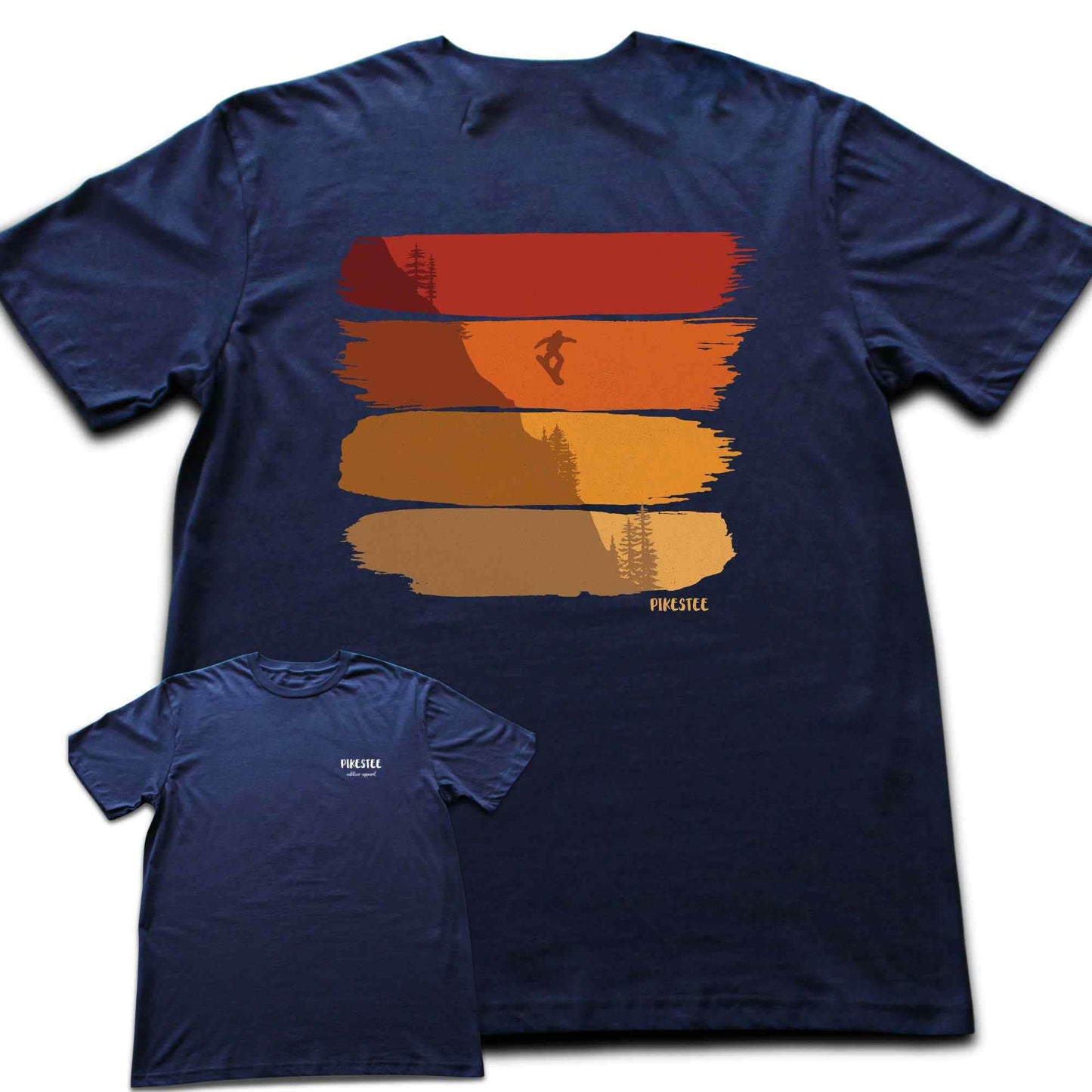 Back Print Gradient Snowboard Colors T-shirt