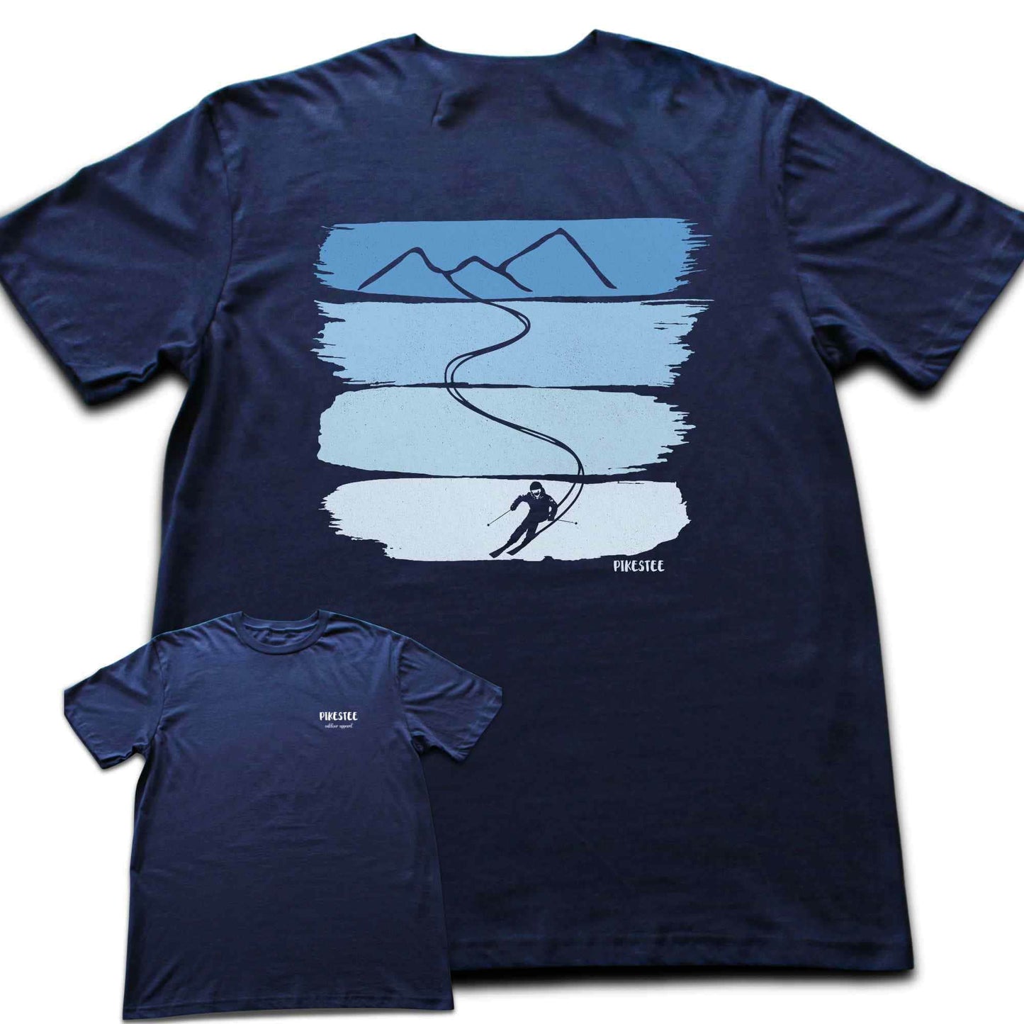 Back Print Gradient Ski Path T-shirt