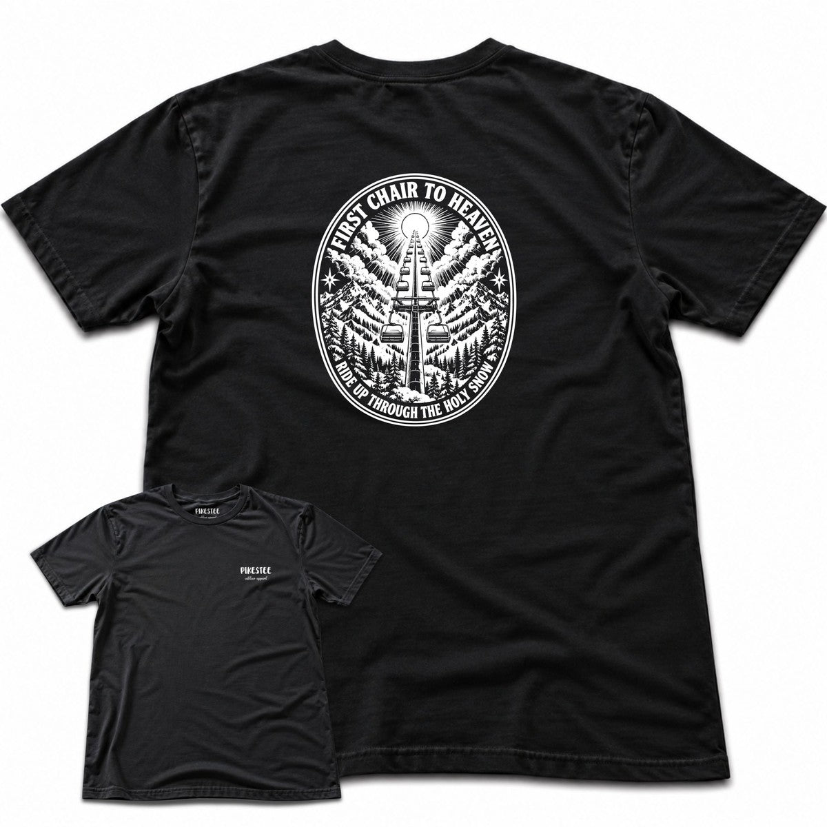 First Chair To Heaven Back Print T-shirt - Black - hero