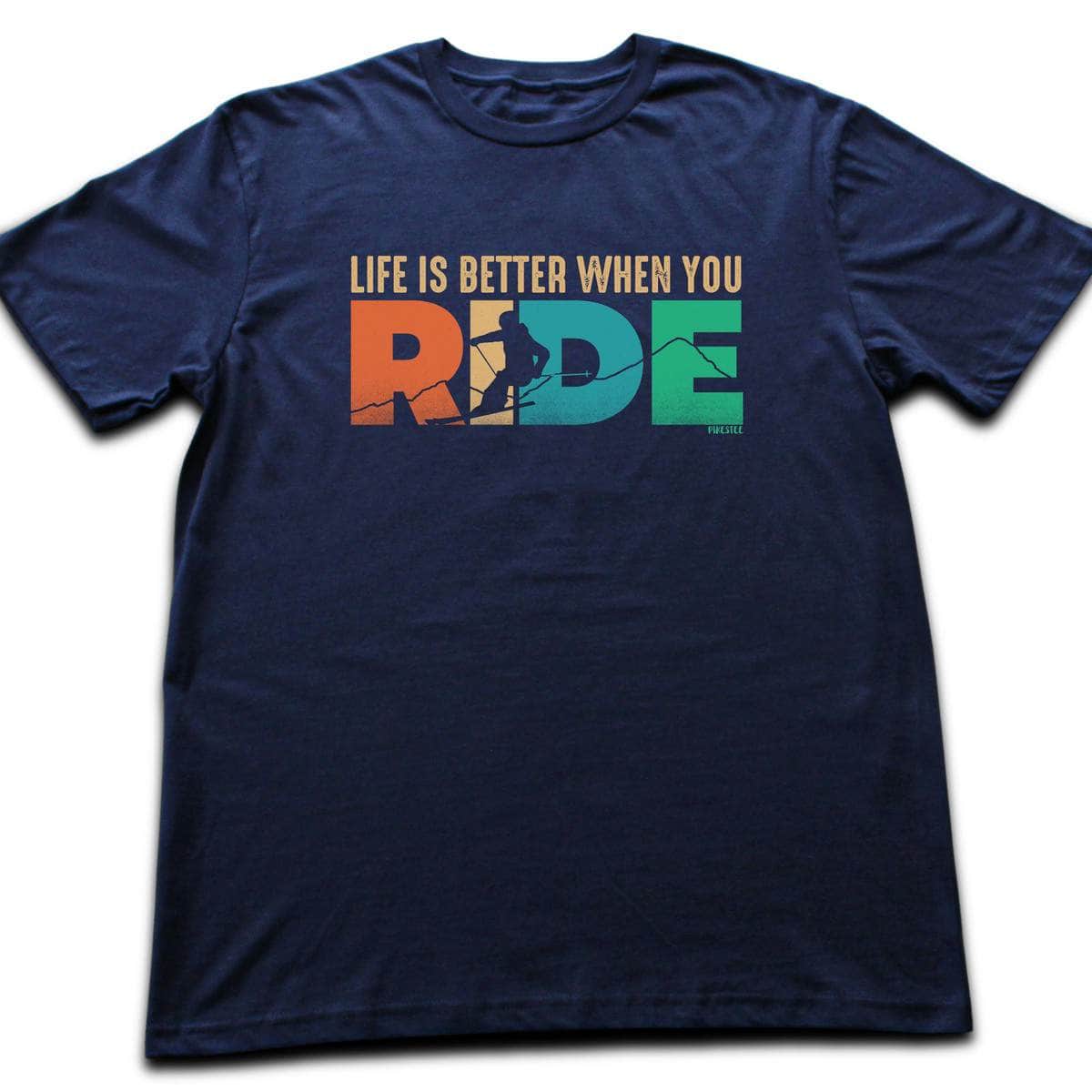 Life Is Better Ski Ride T-shirt - Navy