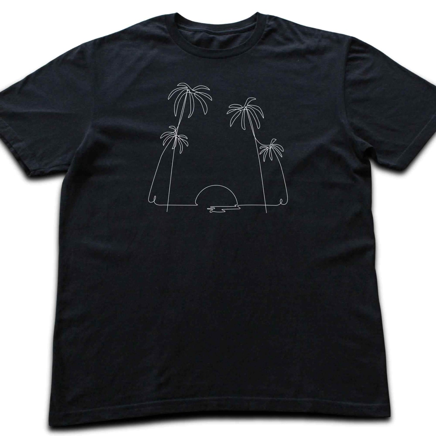 Line Art Palm Tree Sun T-shirt