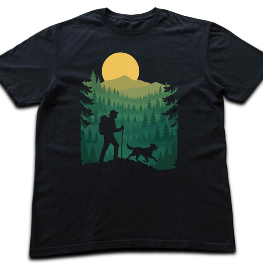Hiking And Dog Landscape T-shirt
