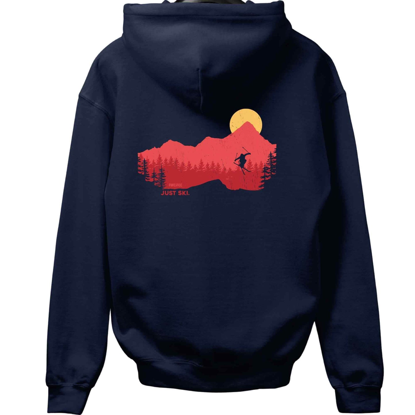 Just Ski Jump Landscape Back-Print Hoodie