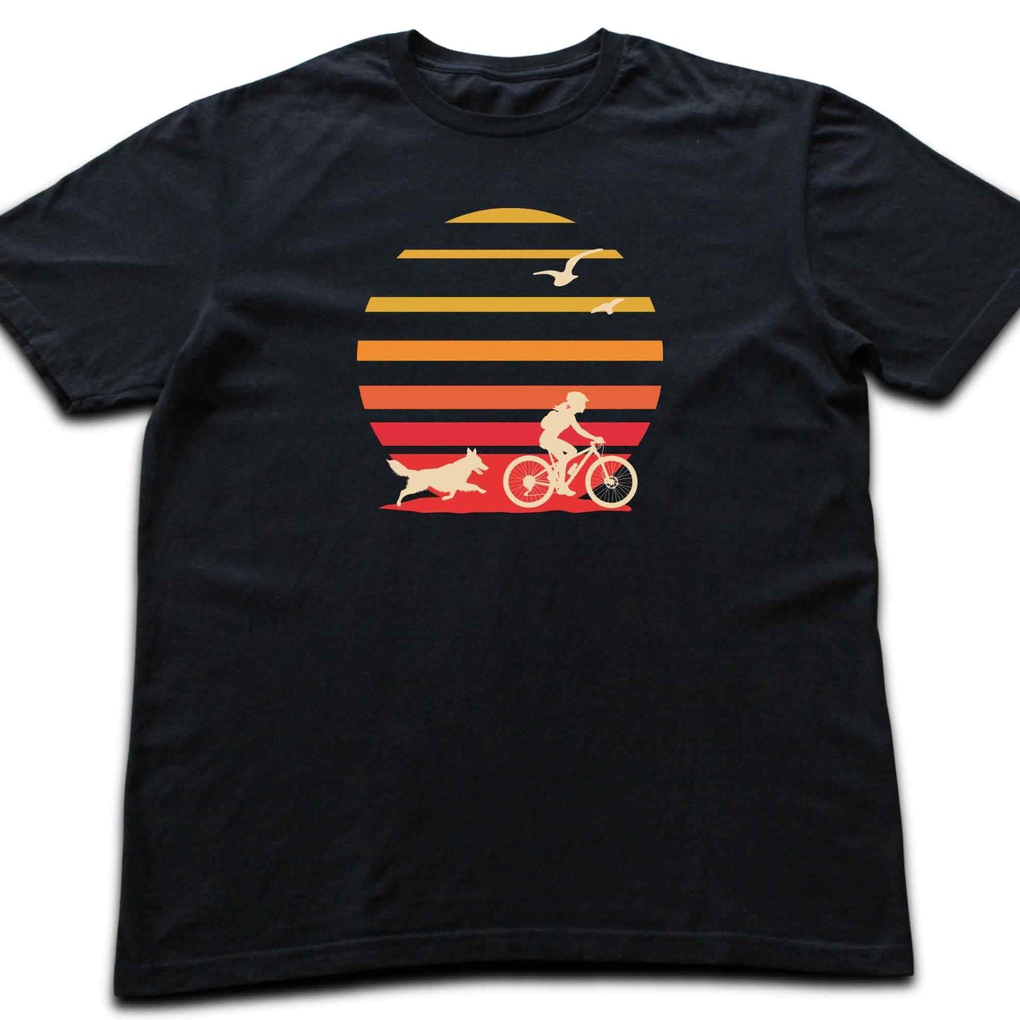 Biking Girl And Dog Colors T-shirt