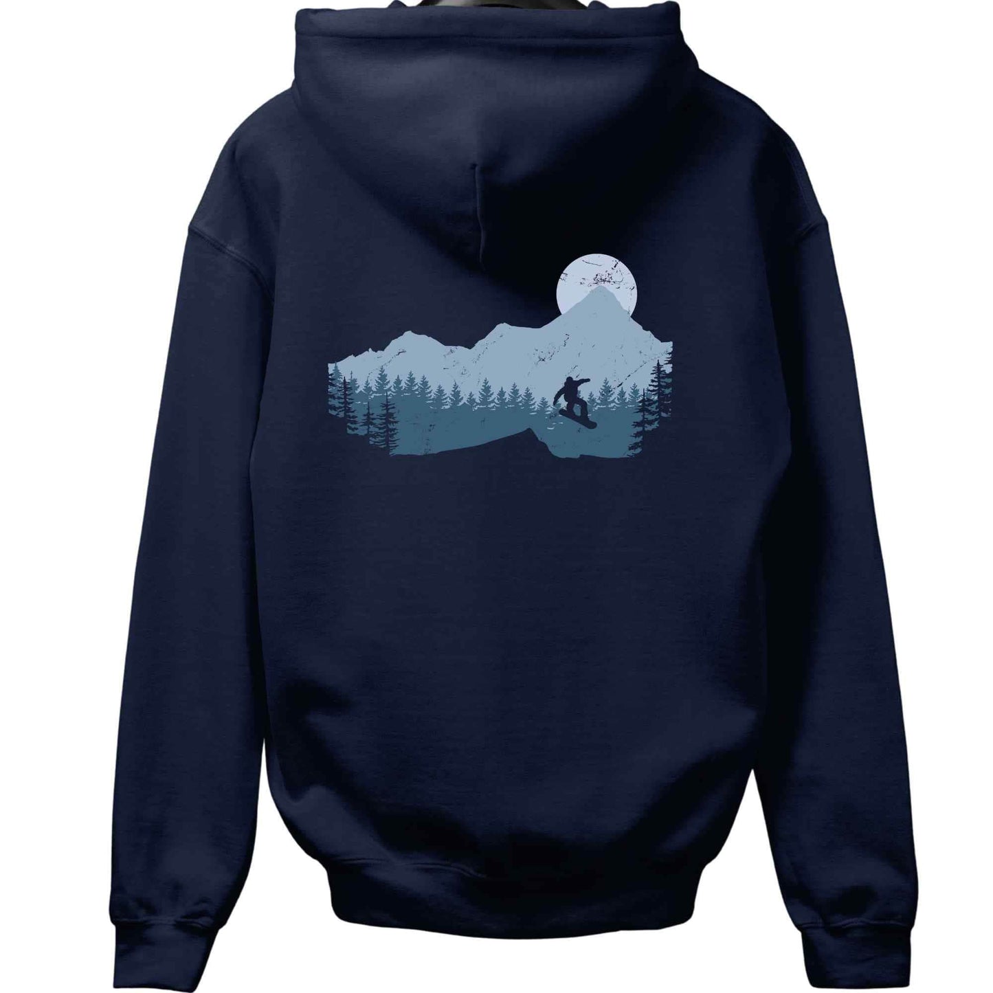 Snowboard Jump Landscape Back-Print Hoodie