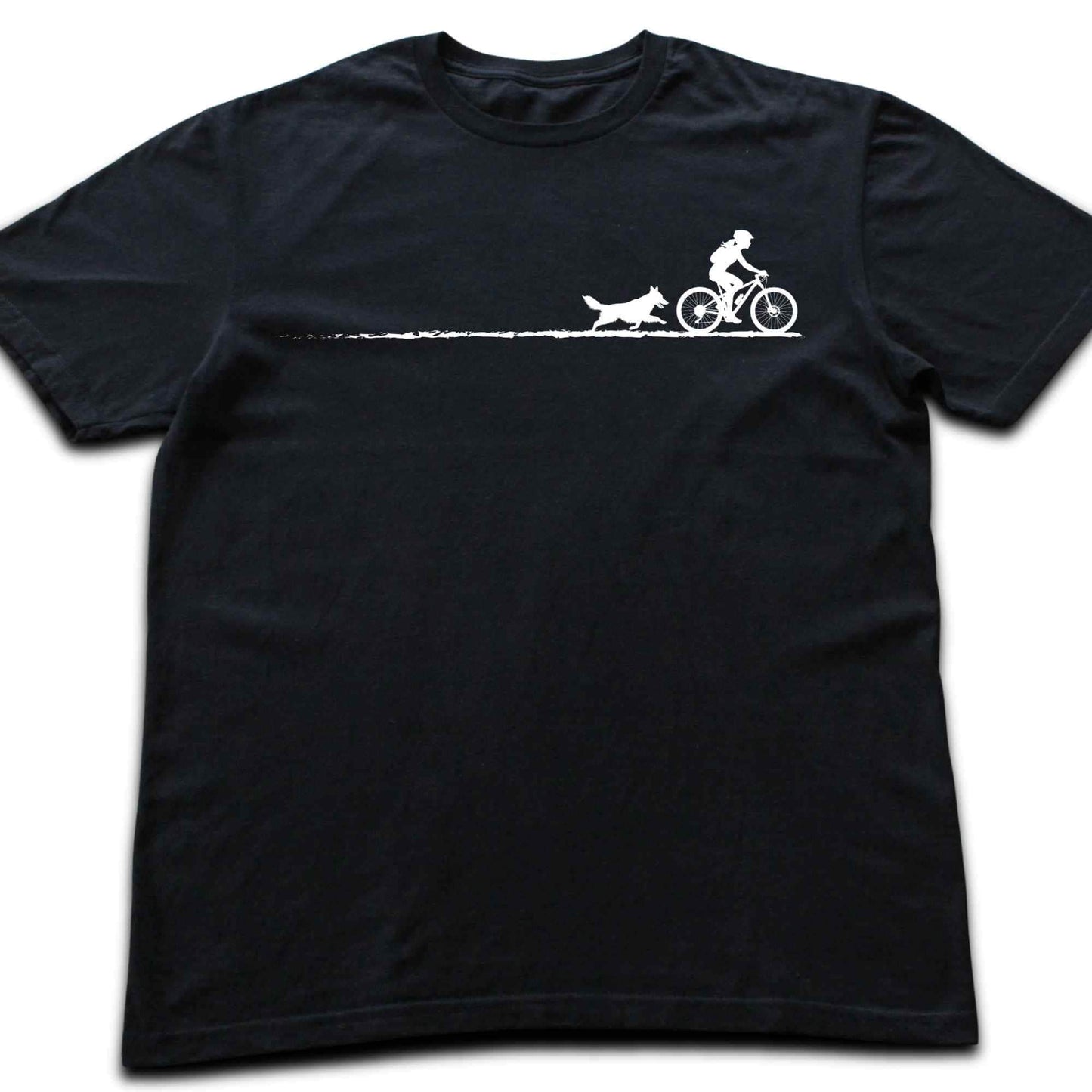 Biking Girl And Dog Path T-shirt