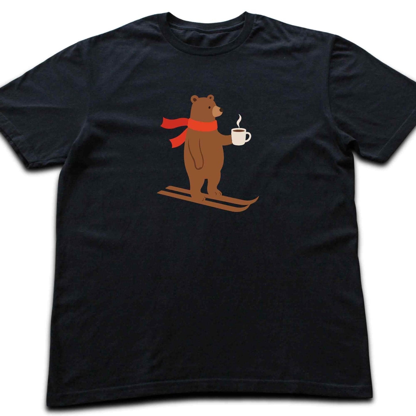 Skiing Coffee Bear T-shirt