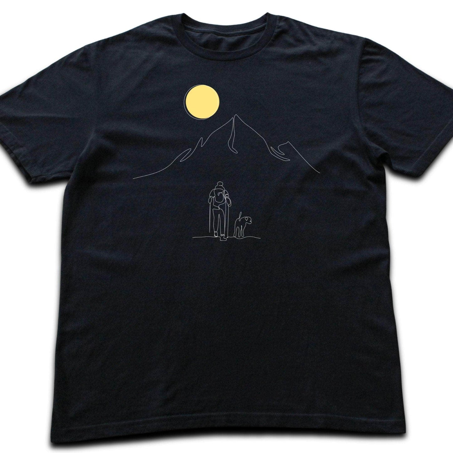 Line Art Hiker And Dog T-shirt