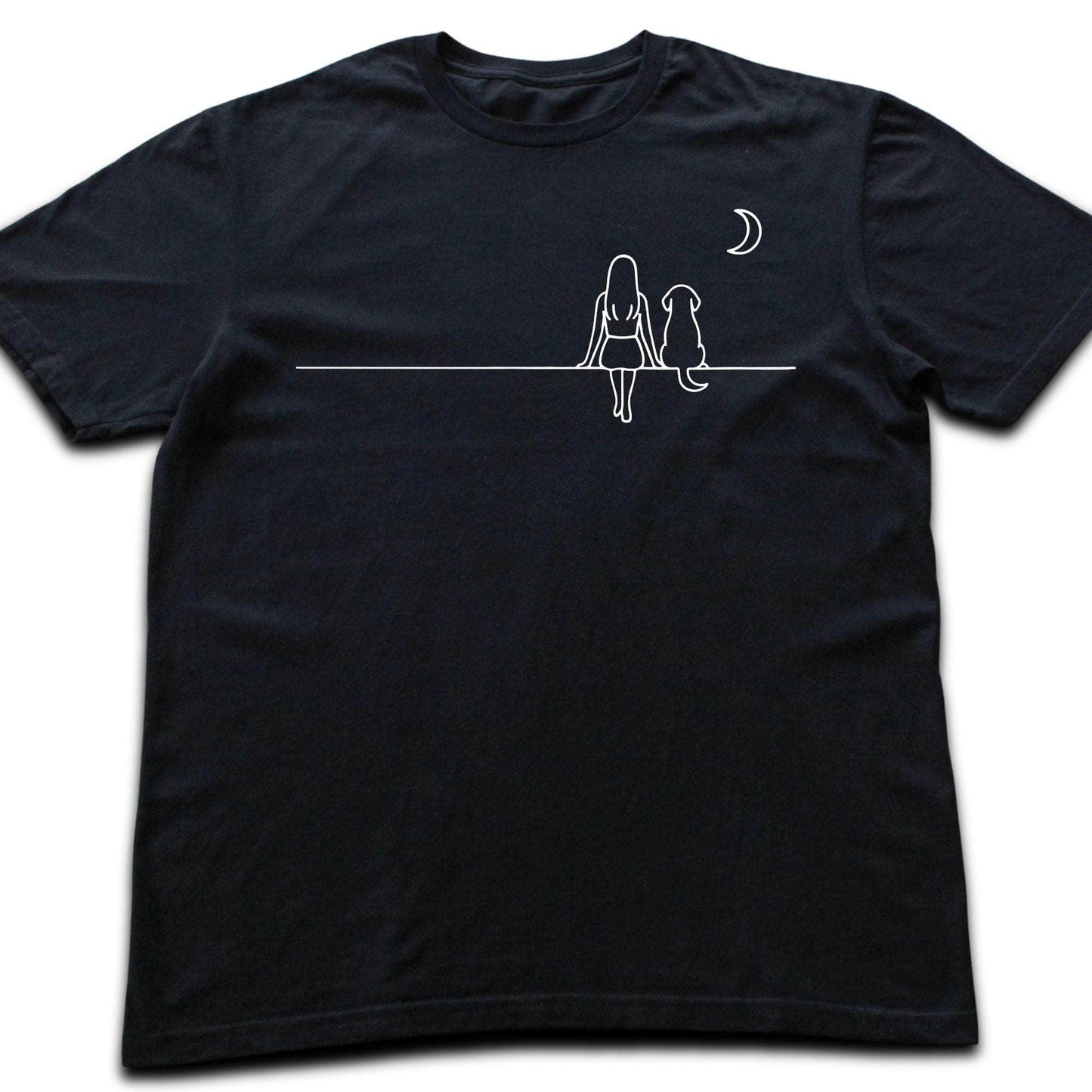 Girl And Dog Moon T-shirt