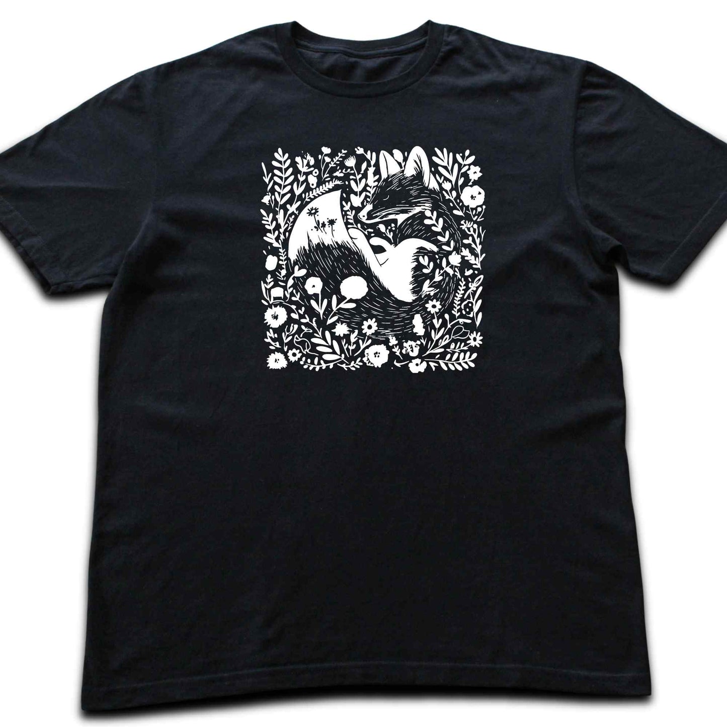 Fox Floral Patern T-shirt