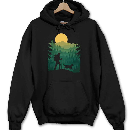 Hiking And Dog Landscape Hoodie