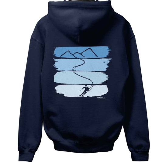 Gradient Ski Path Back-Print Hoodie