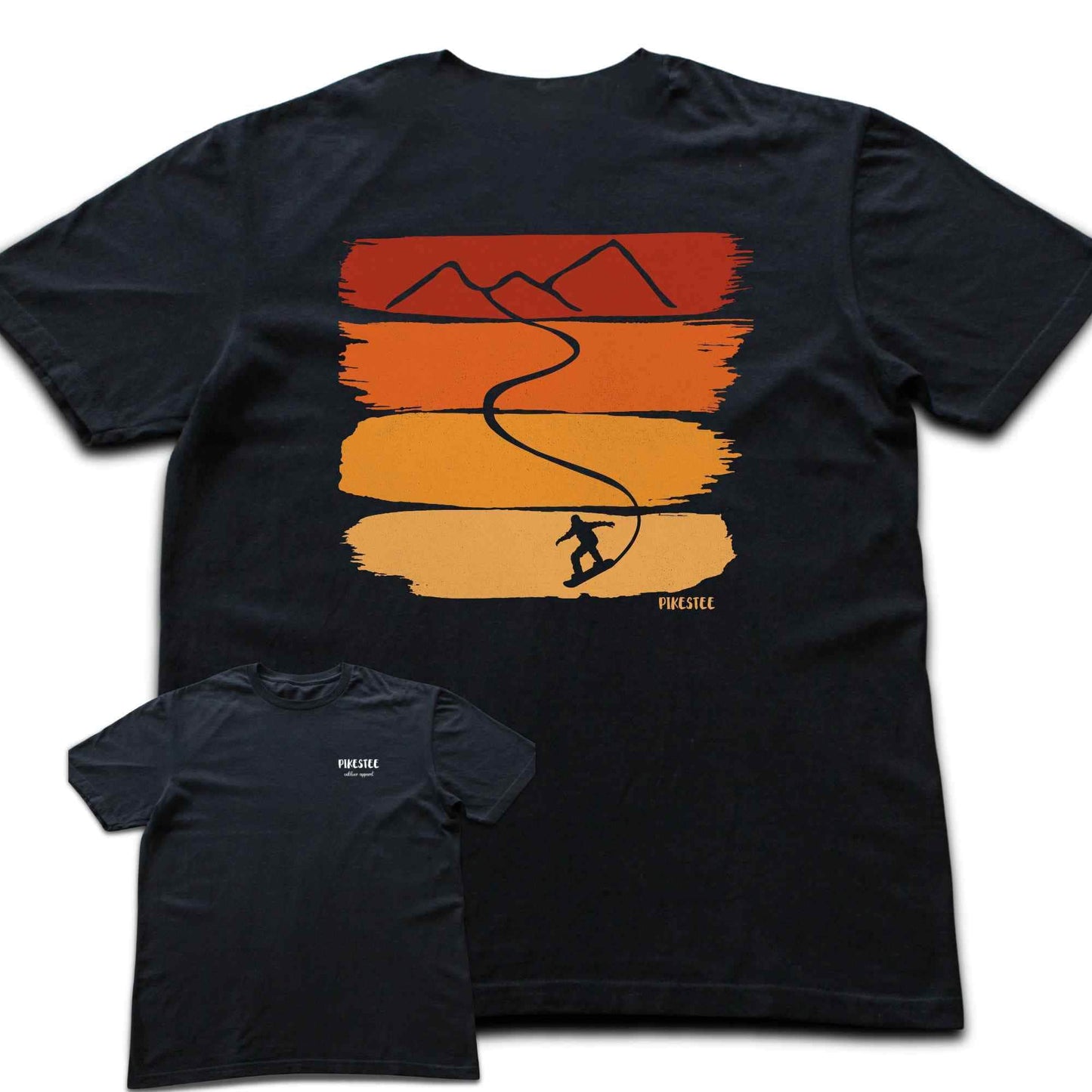 Back Print Gradient Snowboard Path T-shirt