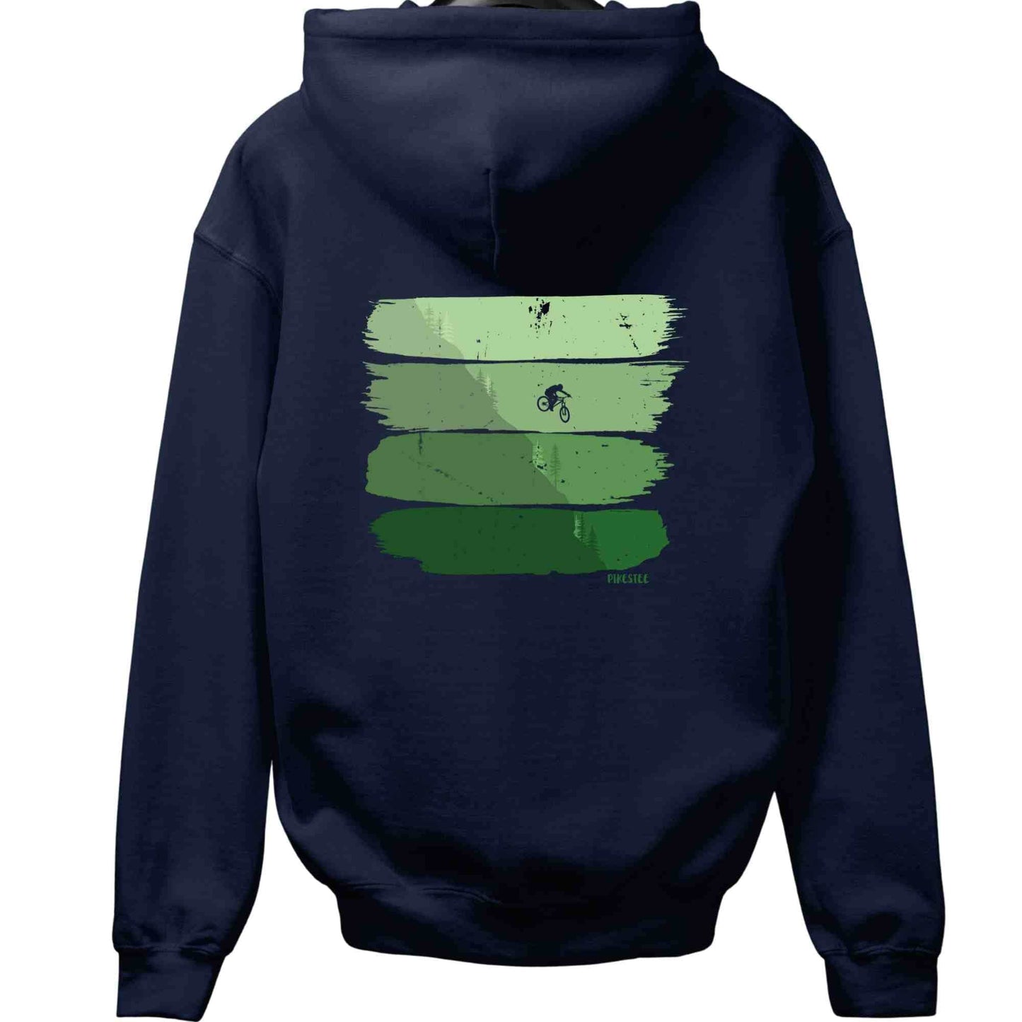 Bike Jump Gradient Trees Back-Print Hoodie