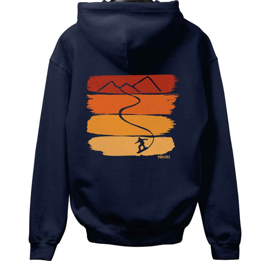 Gradient Snowboard Path Back-Print Hoodie