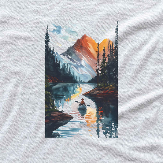 Canoe And Landscape T-shirt - White - hero
