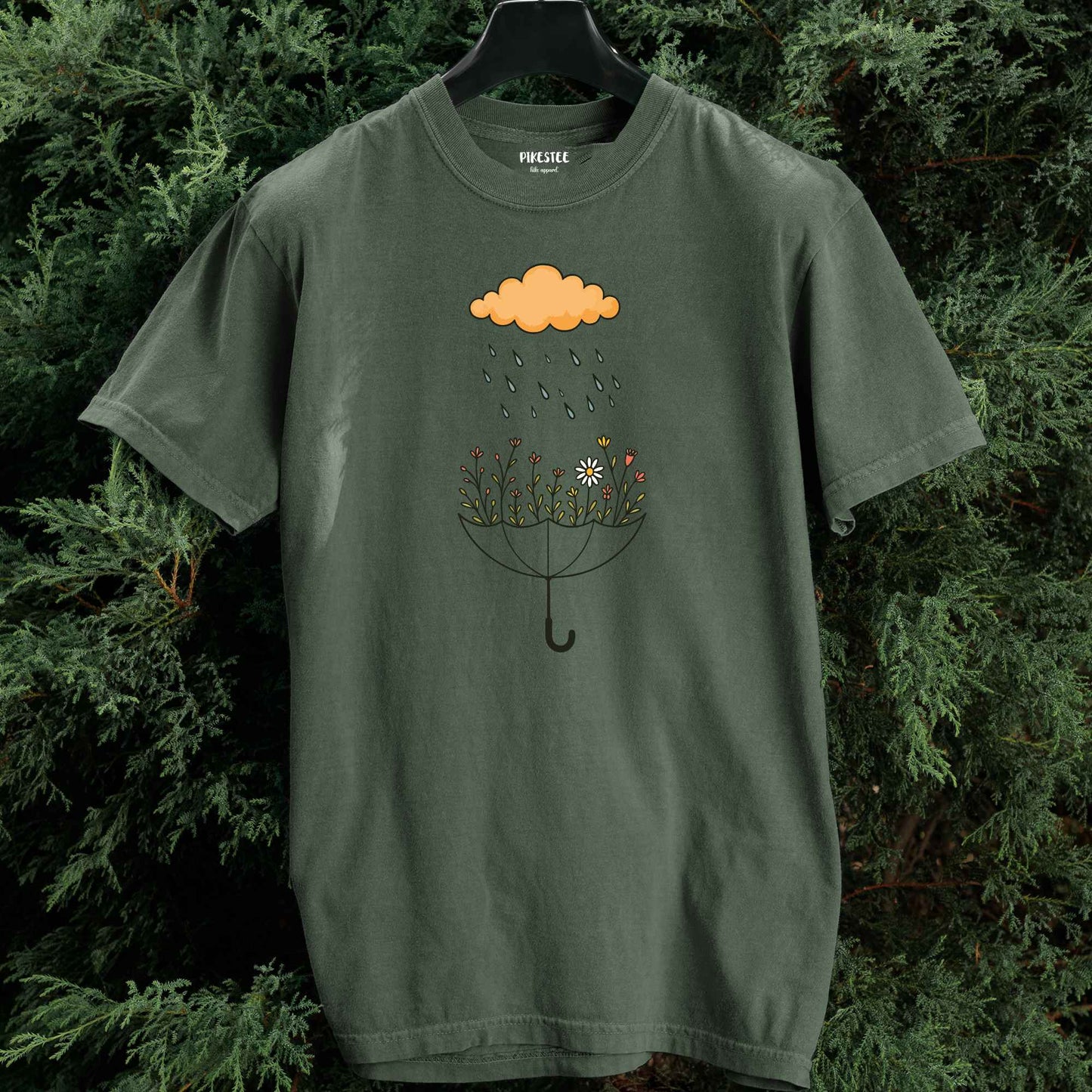 Umbrella Flowers Landscape T-shirt