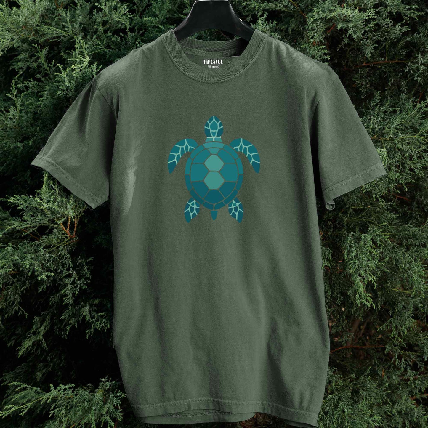 Geometric Blue Turtle T-shirt