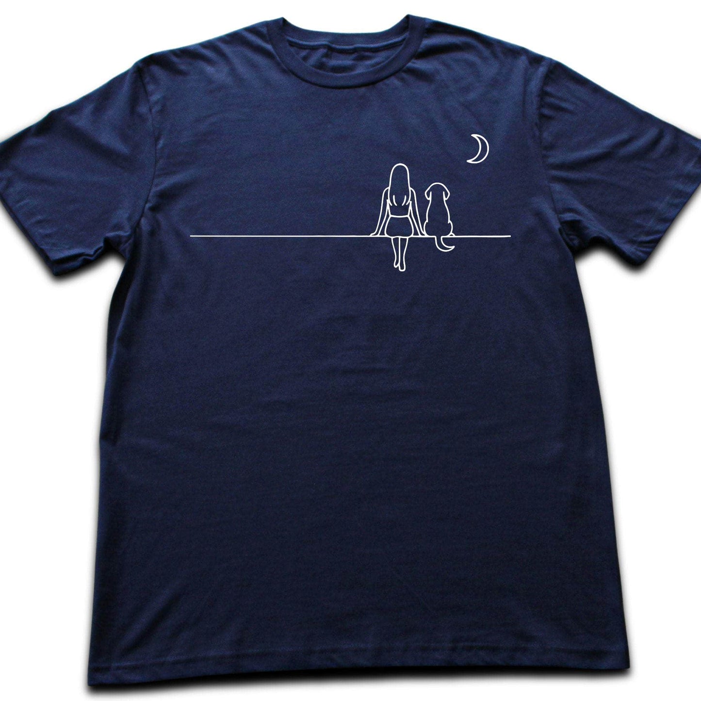 Girl And Dog Moon T-shirt