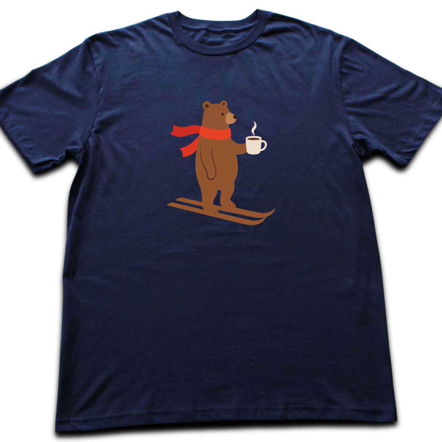 Skiing Coffee Bear T-shirt