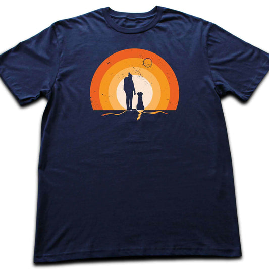 Girl and Dog Colorfull Landscape T-shirt