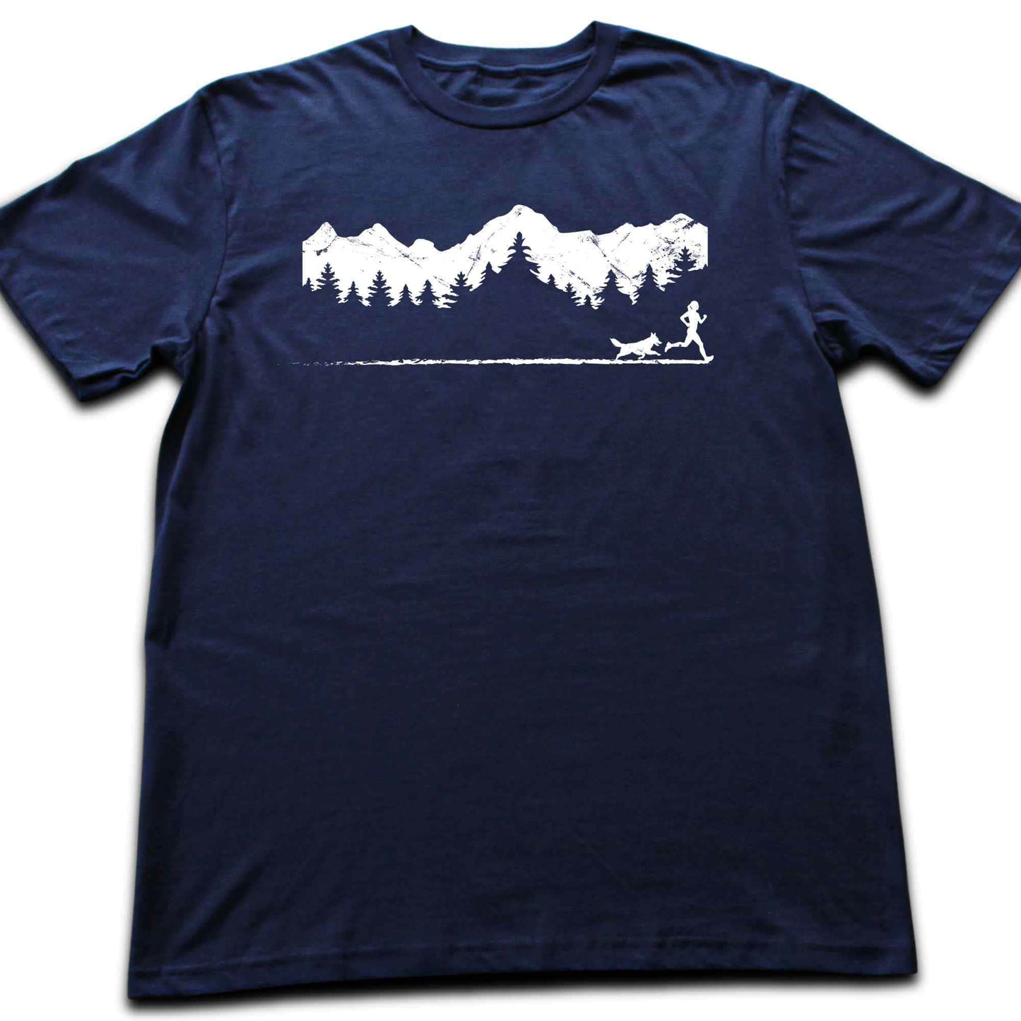 Running Girl and Dog Panorama T-shirt