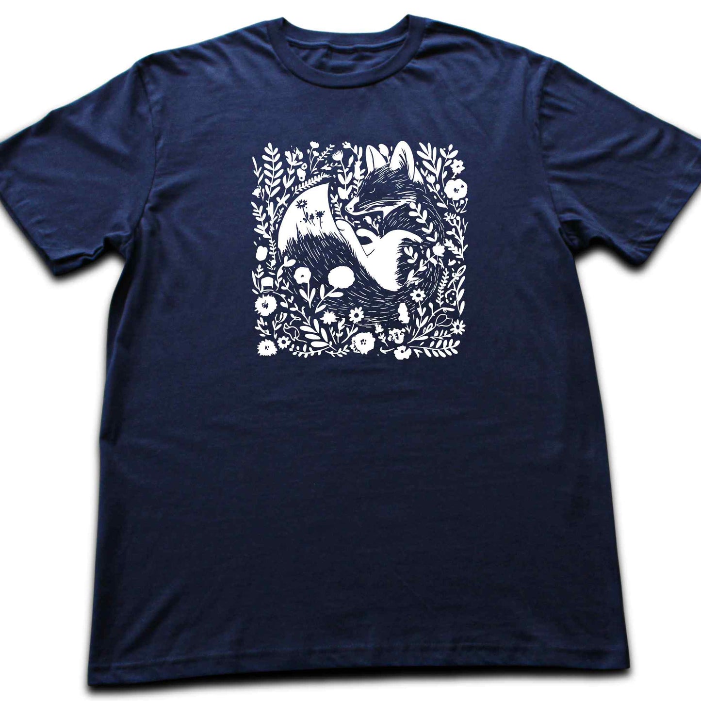 Fox Floral Patern T-shirt
