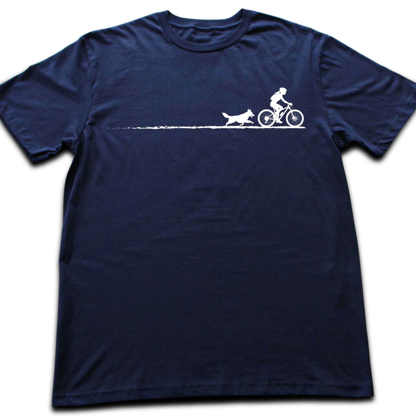 Biking Girl And Dog Path T-shirt