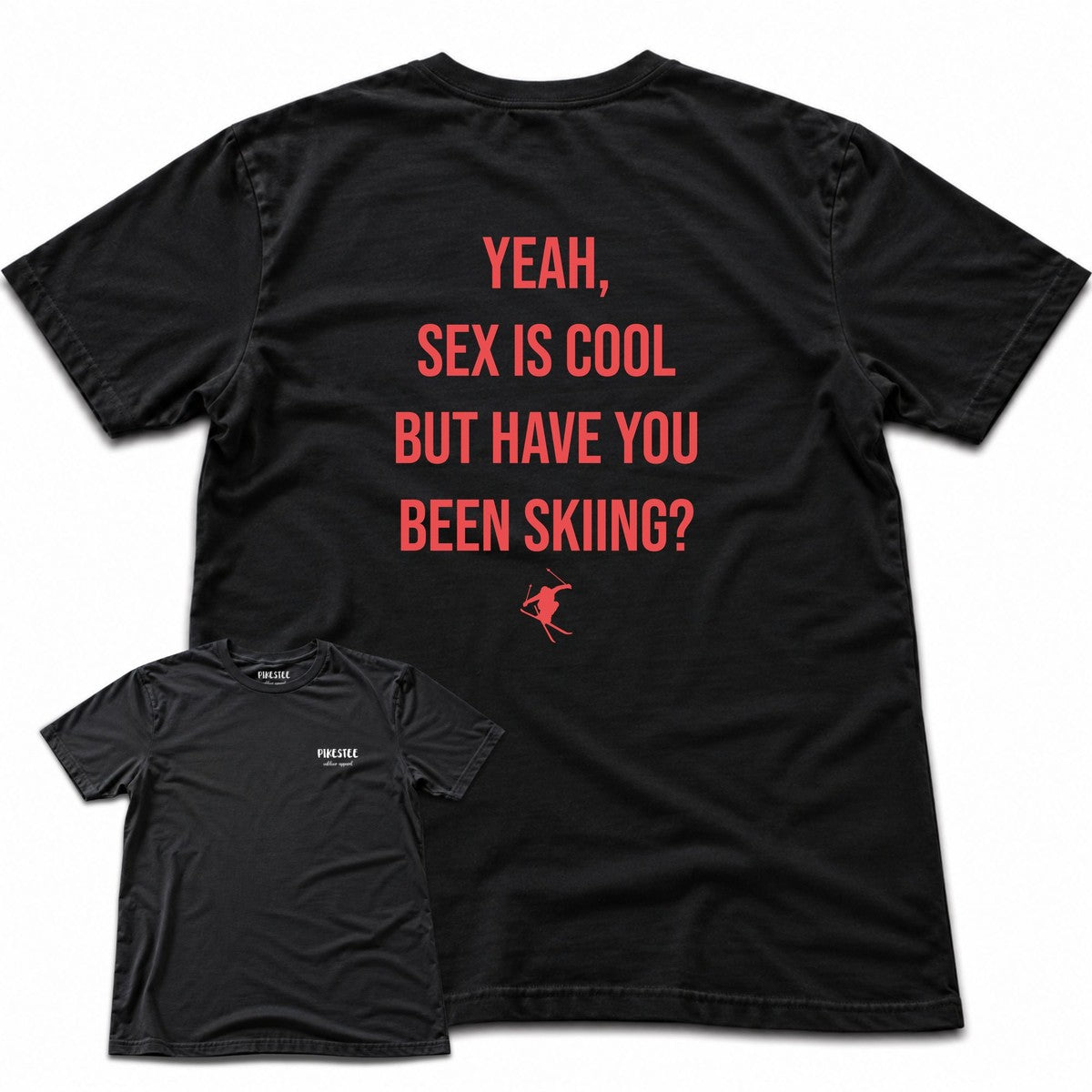 Have You Been Skiing Back Print T-shirt - Black