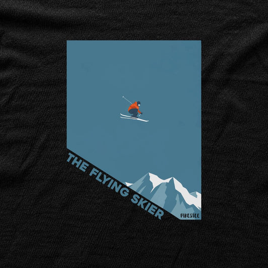 The Flying Skier T-shirt - Black - hero