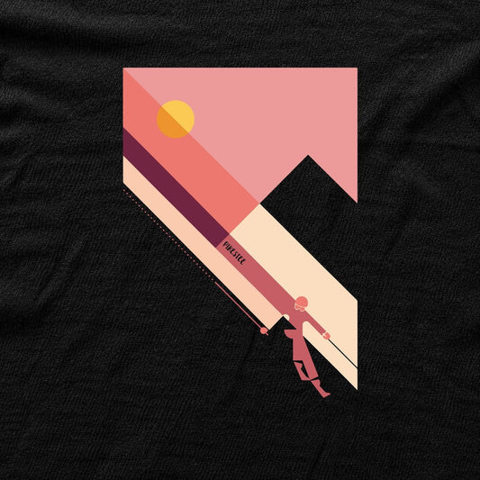 Abstract Ski Mountain T-shirt - Black - hero