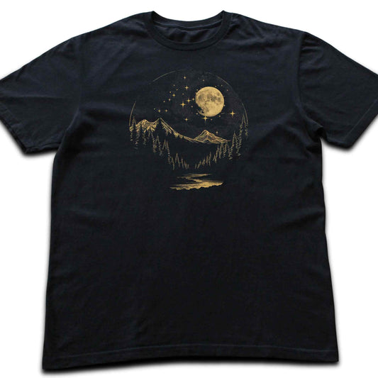 Black and gold mountain T-shirt