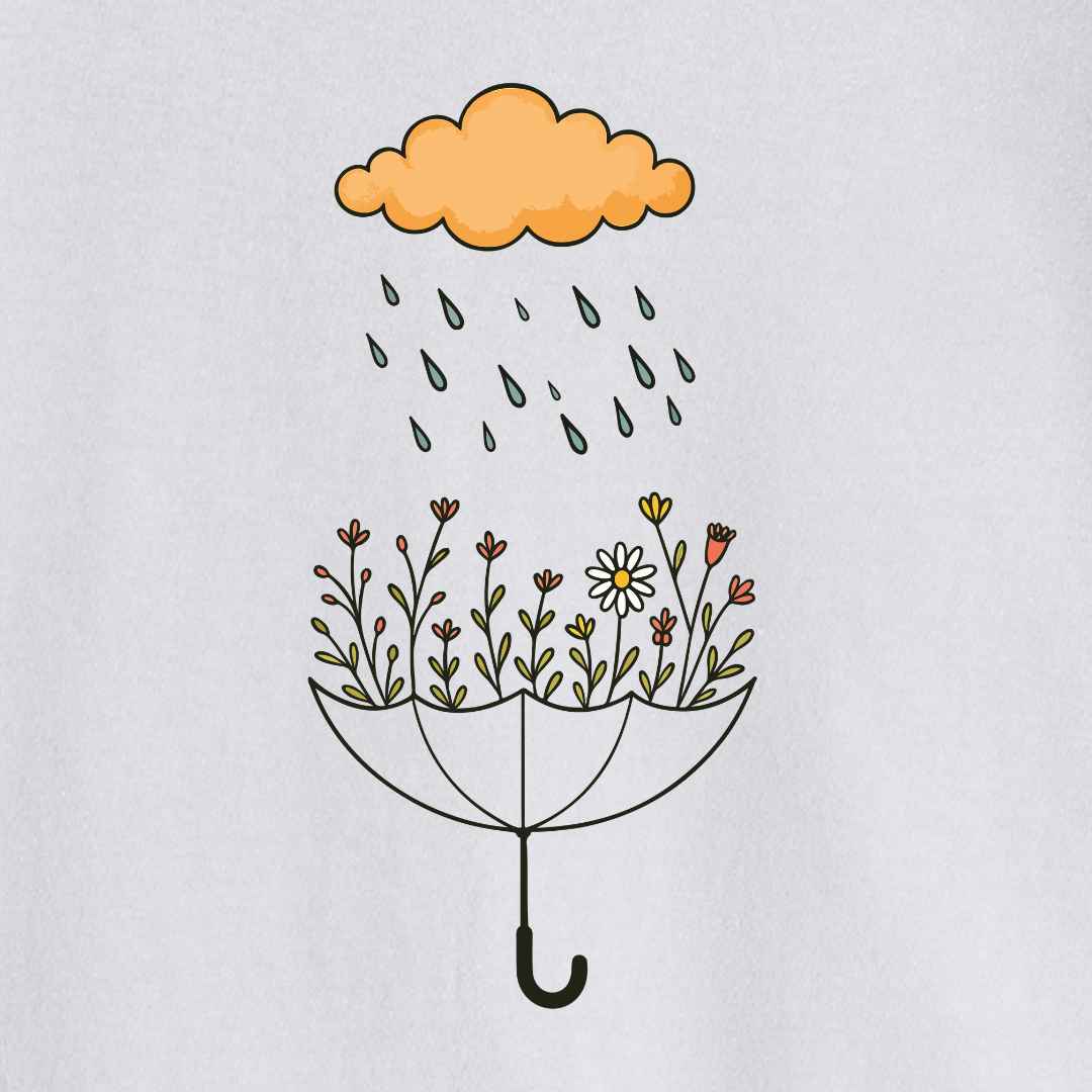 Umbrella Flowers Landscape T-shirt