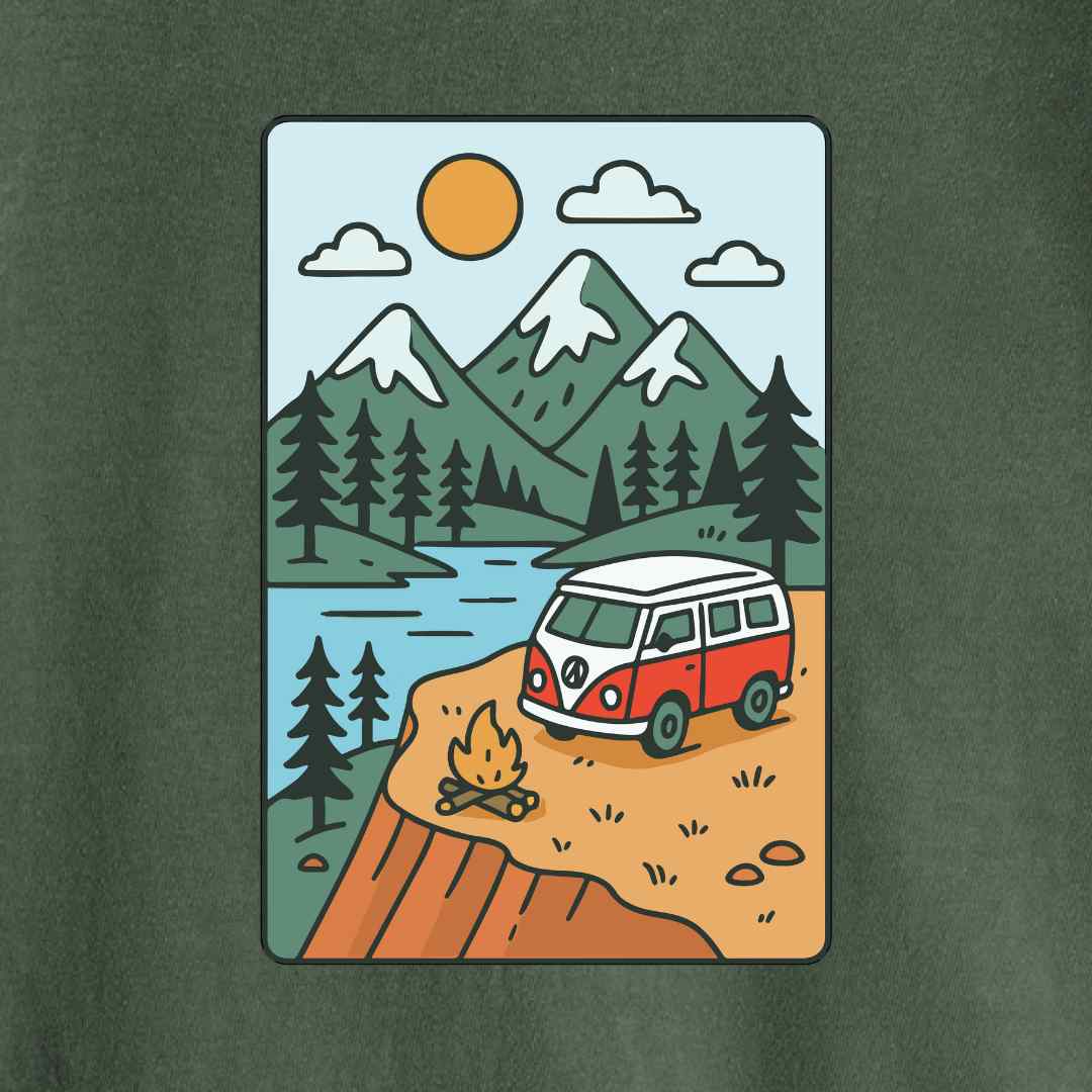 Cartoon Van Landscape T-shirt