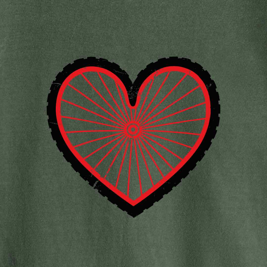 Bike Wheel Heart T-shirt