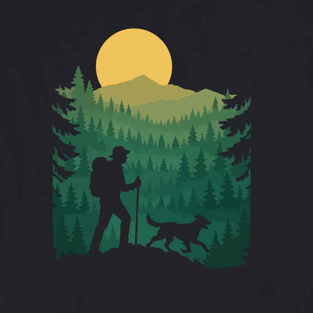 Hiking And Dog Landscape T-shirt