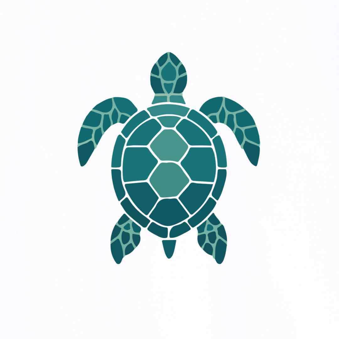 Geometric Blue Turtle T-shirt