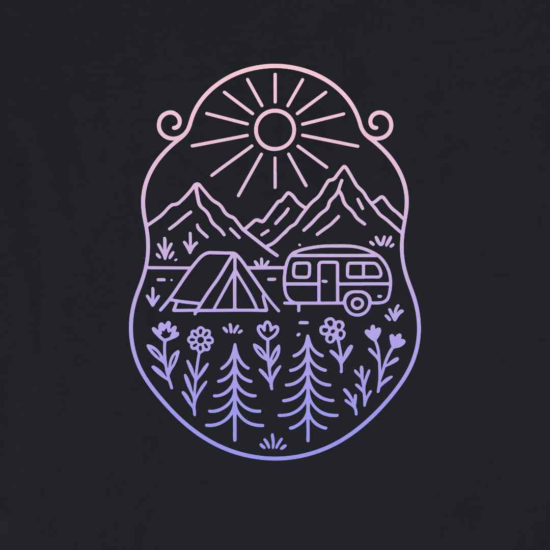 Caravan Window Landscape T-shirt