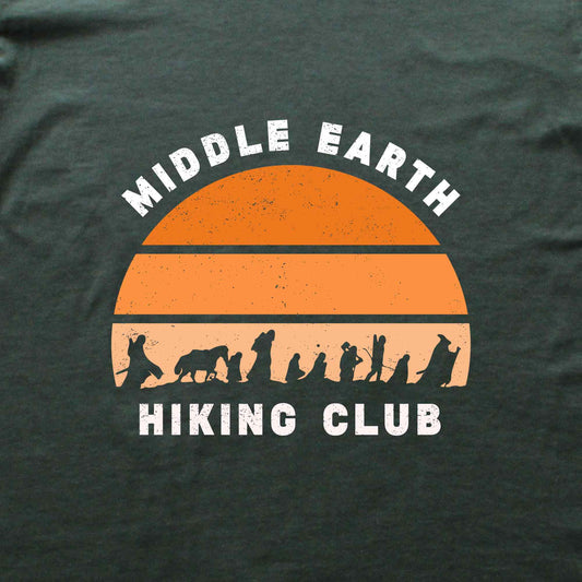 "Middle Earth Hiking Club" White Graphic T-shirt