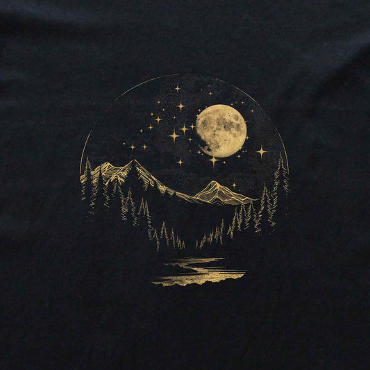 Black and gold mountain T-shirt