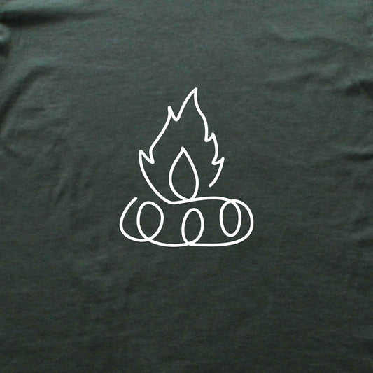 Line Art Camp Fire T-shirt