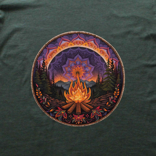 Mandala Campfire Landscape T-shirt