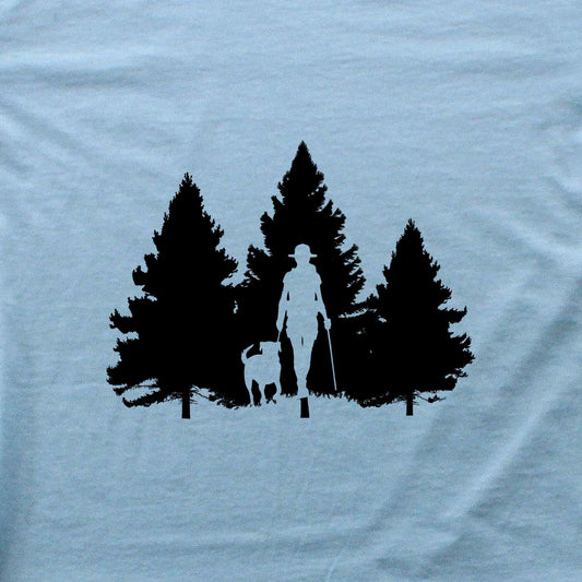 "Never Hike Alone Silhouette" graphic T-shirt