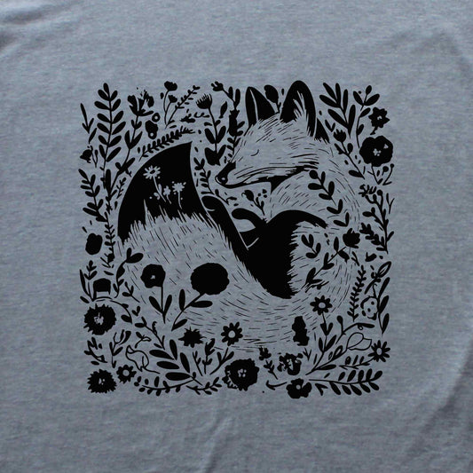 Fox Floral Patern T-shirt