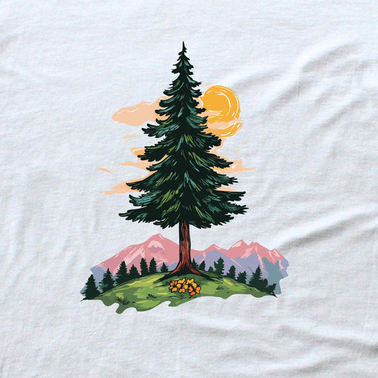 Colorfull Tree Mountain Landscape T-shirt
