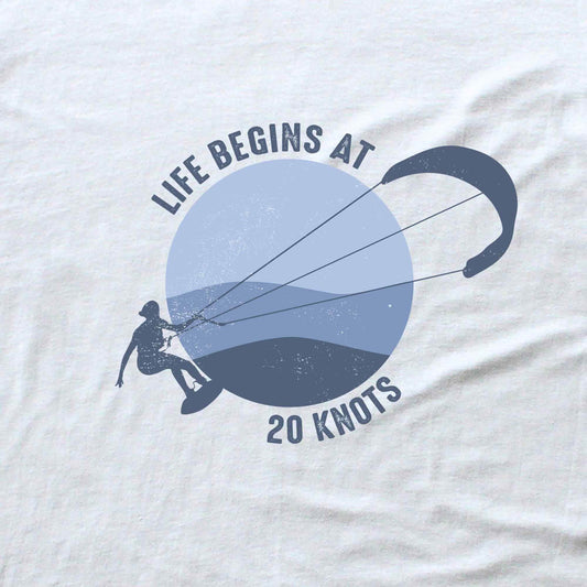 Life Begin at 20 Knots Kite T-shirt