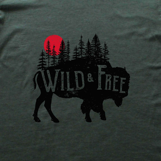 Wild And Free Buffalo T-shirt